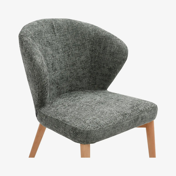 LURIS - Chenille & Oak Set of 2 Dining Chairs