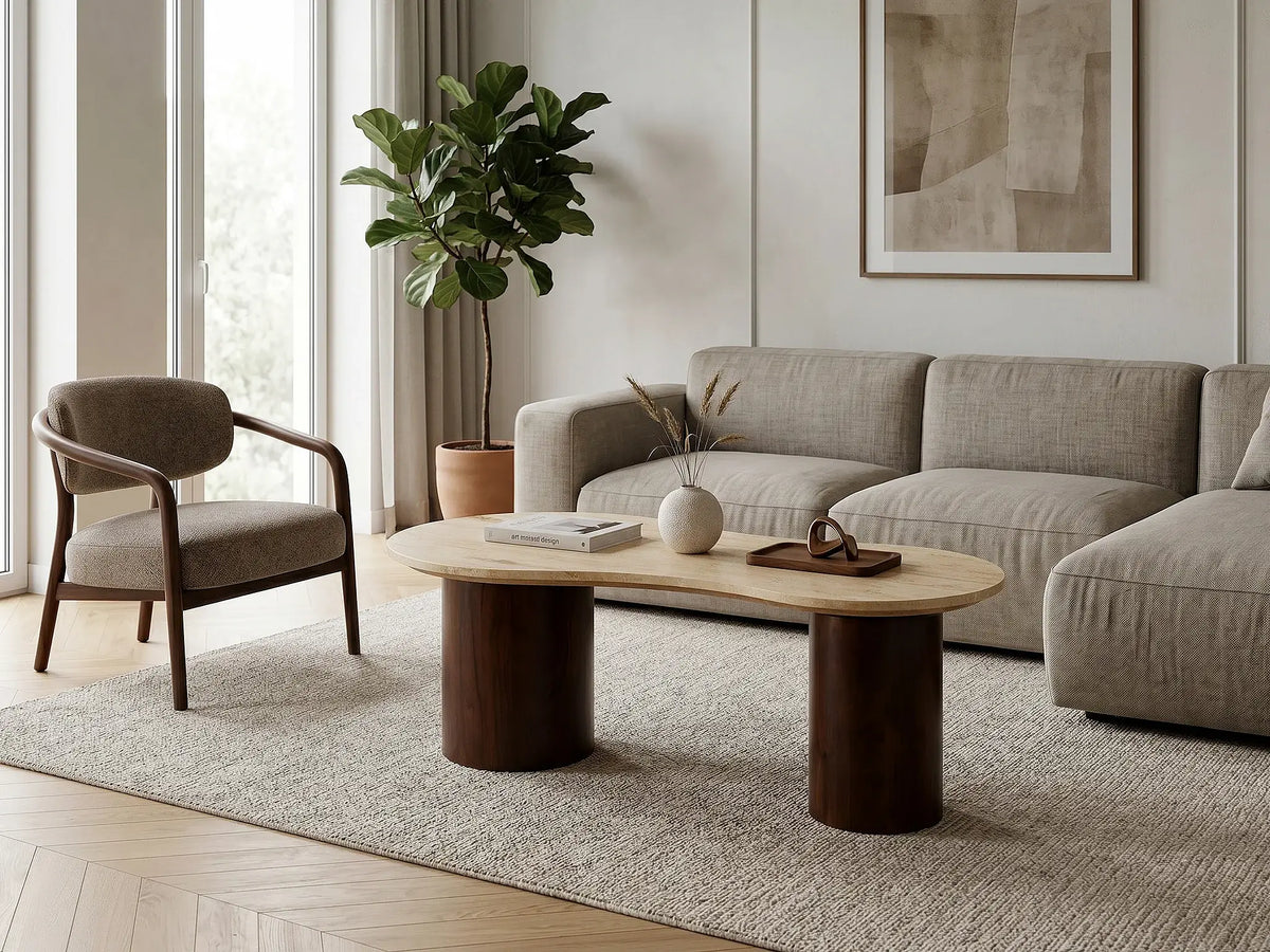 PIETRA - Travertine Organic Coffee Table