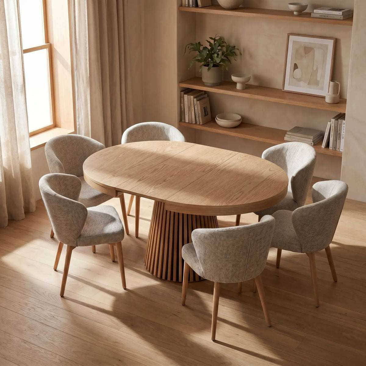 ORINO - Oak Extendable Dining Table - Seats 4 or 6