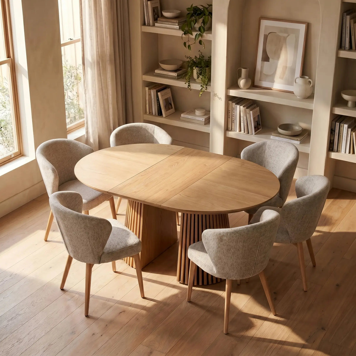 ORINO - Oak Extendable Dining Table - Seats 4,6 or 8