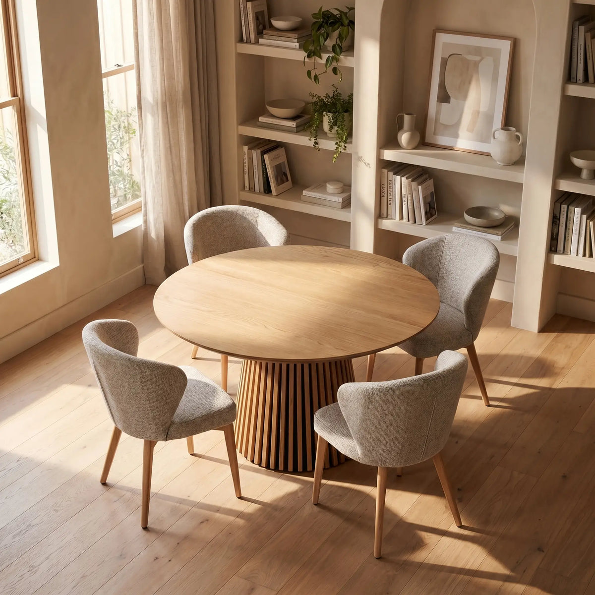 ORINO - Oak Extendable Dining Table - Seats 4,6 or 8