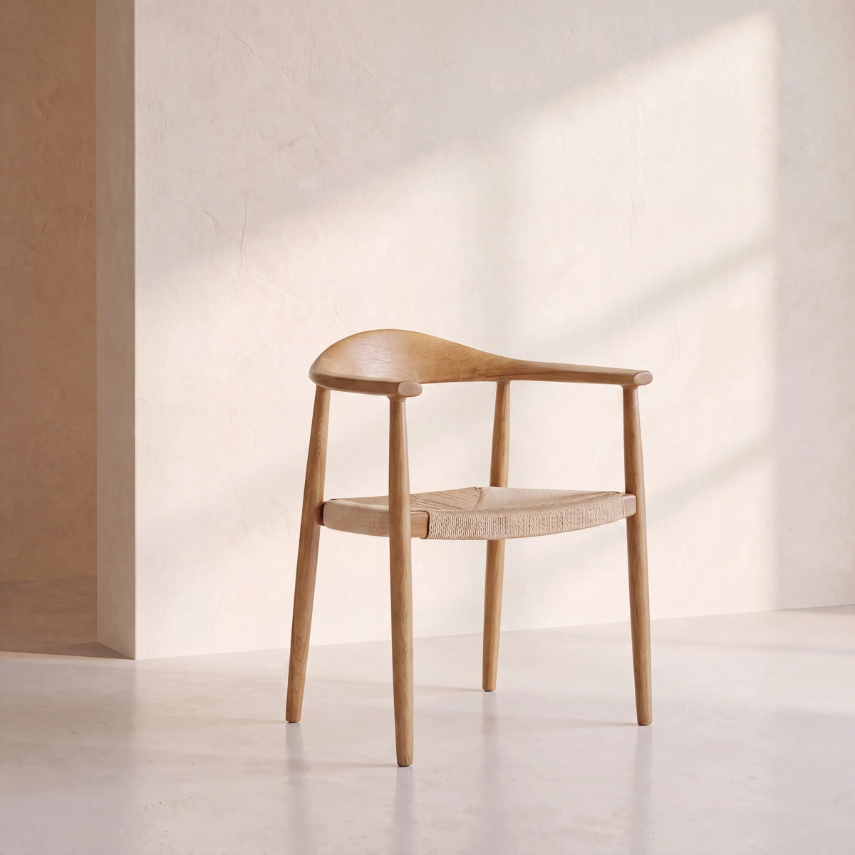 AARON - Oak Chair with Braided Rope Seat