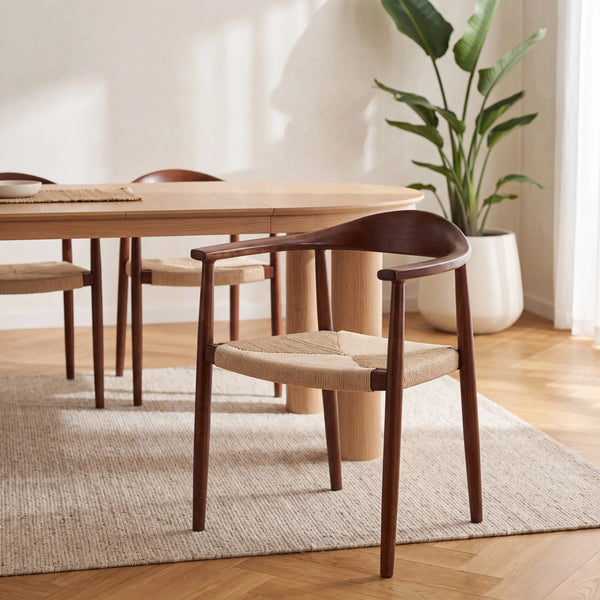 AARON - Oak Chair with Braided Rope Seat