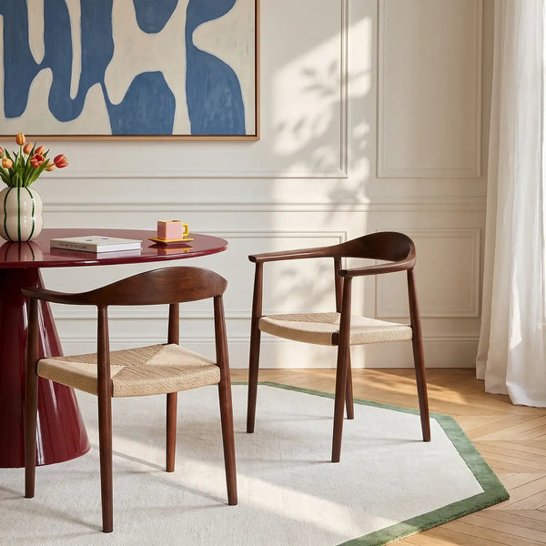 AARON - Oak Chair with Braided Rope Seat