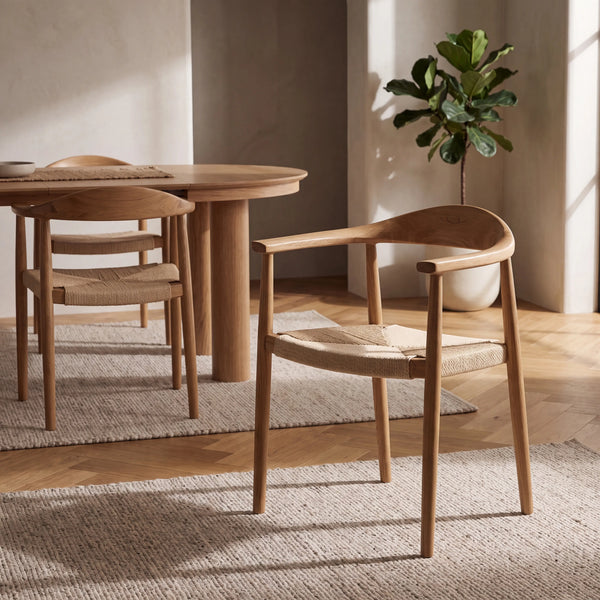 AARON - Oak Chair with Braided Rope Seat
