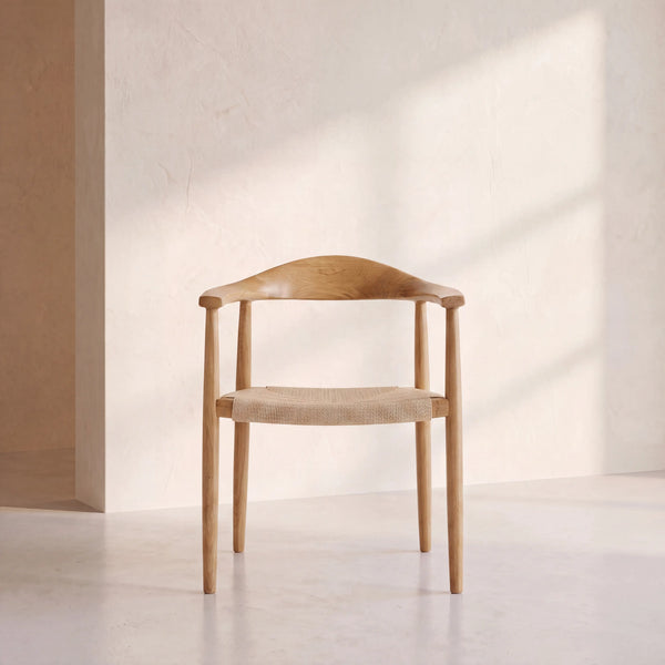 AARON - Oak Chair with Braided Rope Seat