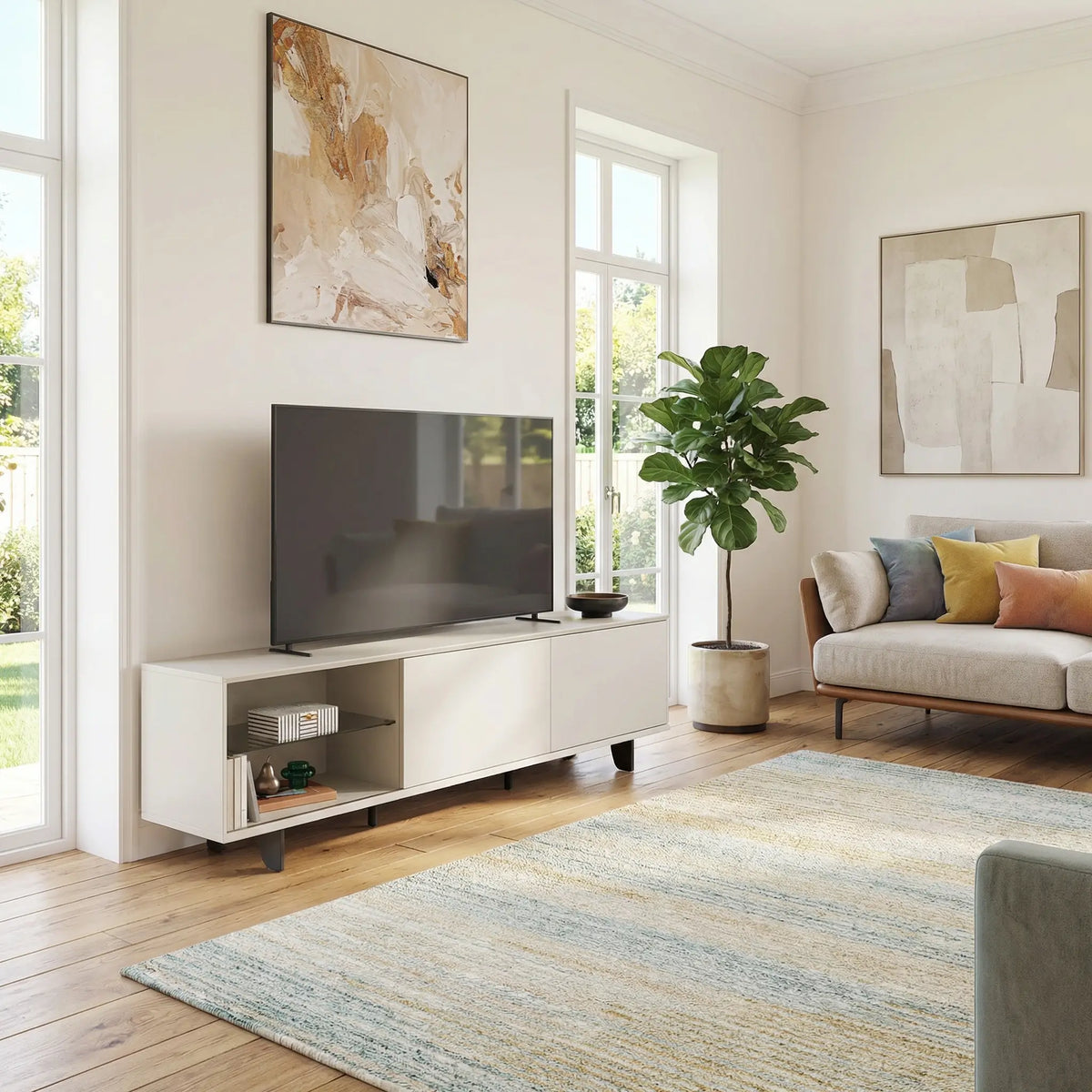 AGNES - Entertainment Unit with Metal Legs