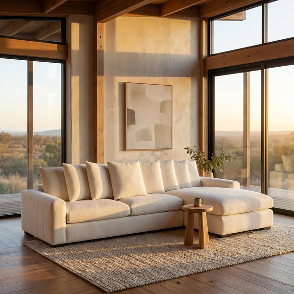 ALFAMA - Fabric Right-hand Chaise Sofa