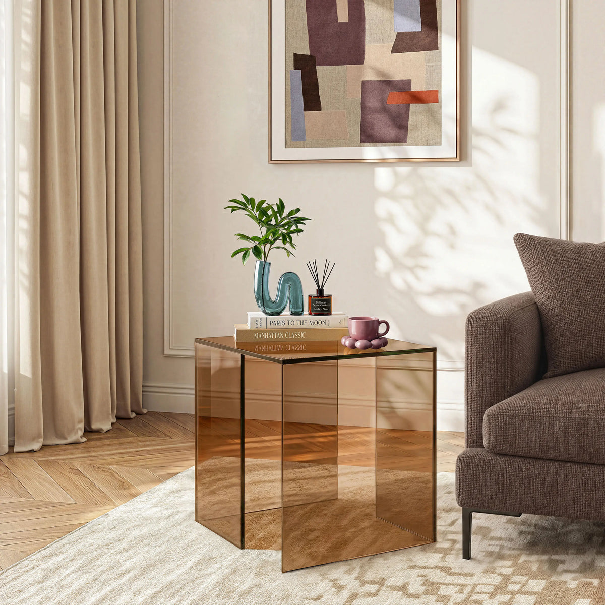 ALYSSA - Glass Side Table