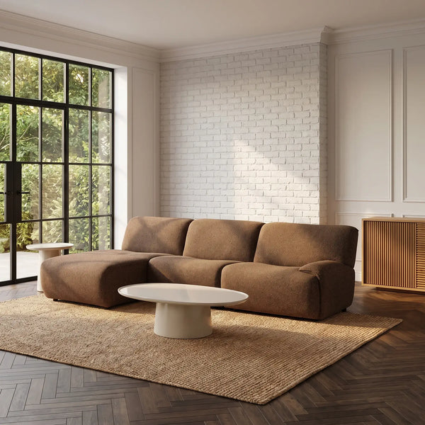 AMAEL - Fabric Left-hand Chaise Sofa