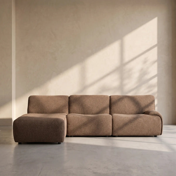 AMAEL - Fabric Left-hand Chaise Sofa