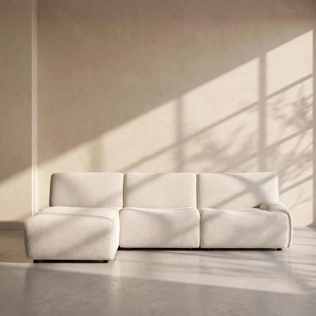 AMAEL - Fabric Left-hand Chaise Sofa