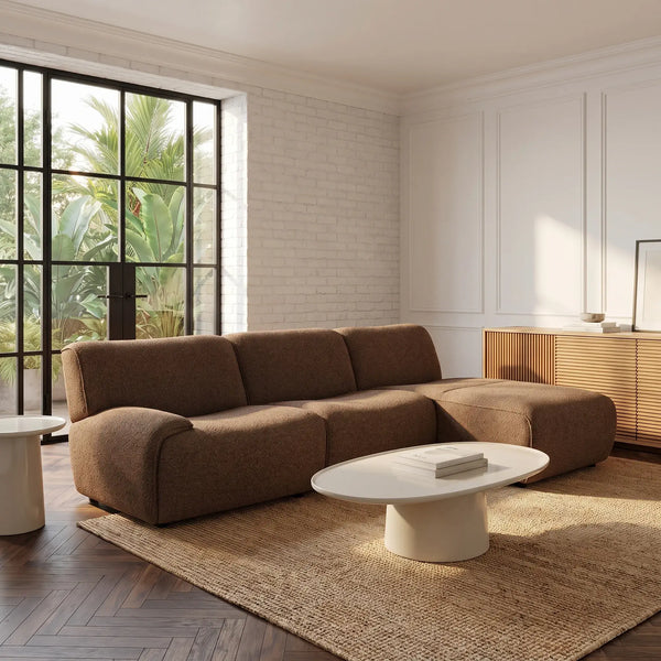 AMAEL - Fabric Right-hand Chaise Sofa