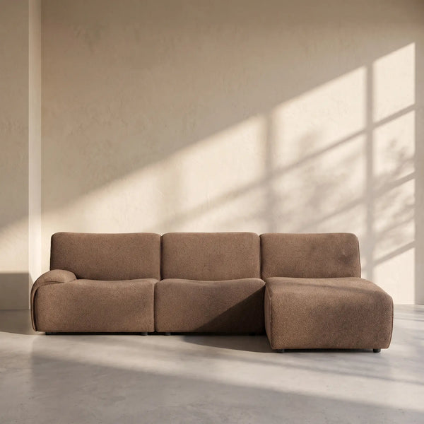 AMAEL - Fabric Right-hand Chaise Sofa