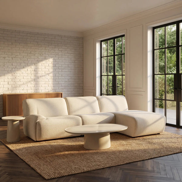 AMAEL - Fabric Right-hand Chaise Sofa