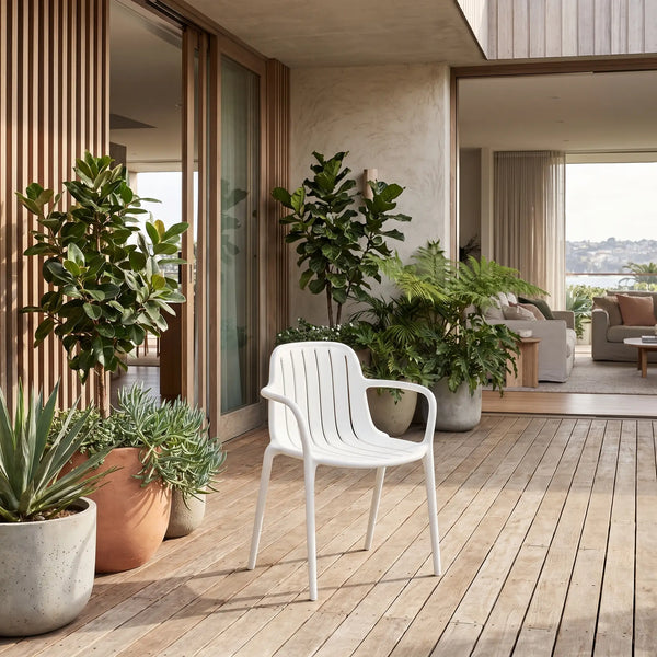 ARZON - Set of 2 Outdoor Chairs with Armrests