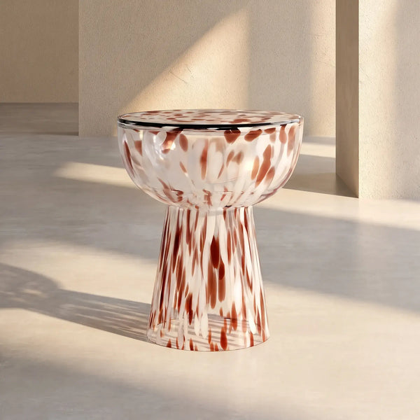 AZIEL - Glass Side Table - 34 cm
