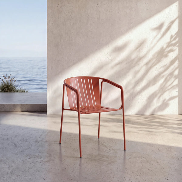 AZUR - Steel Outdoor Chair with Armrests