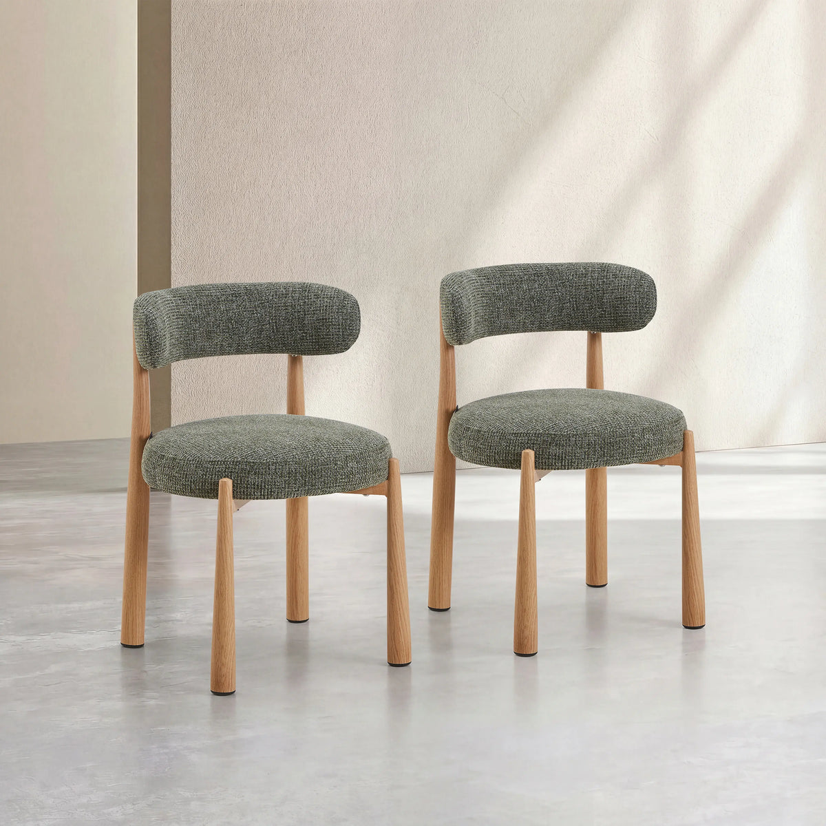 BRYNE - Set of 2 Oak Dining Chairs