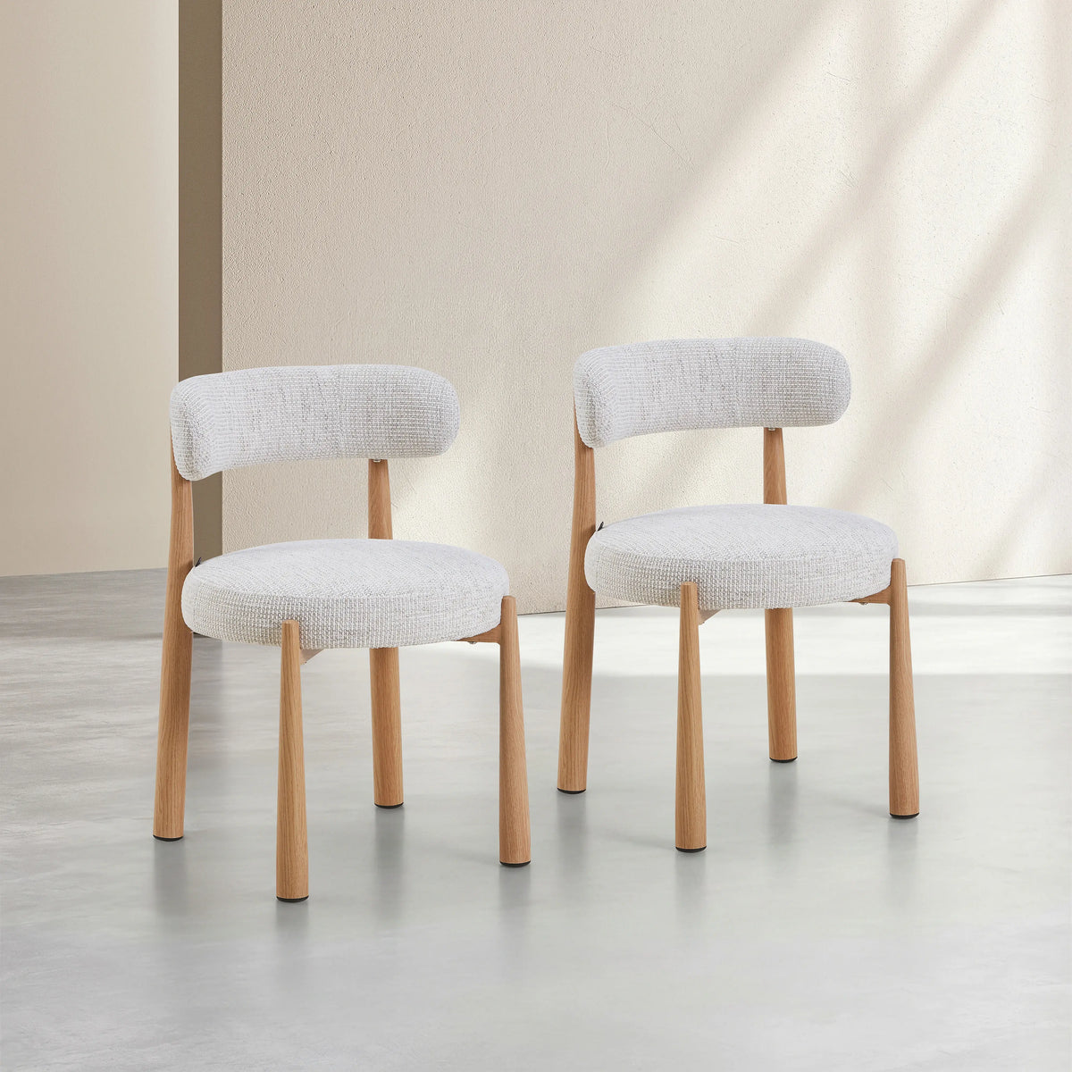 BRYNE - Set of 2 Oak Dining Chairs
