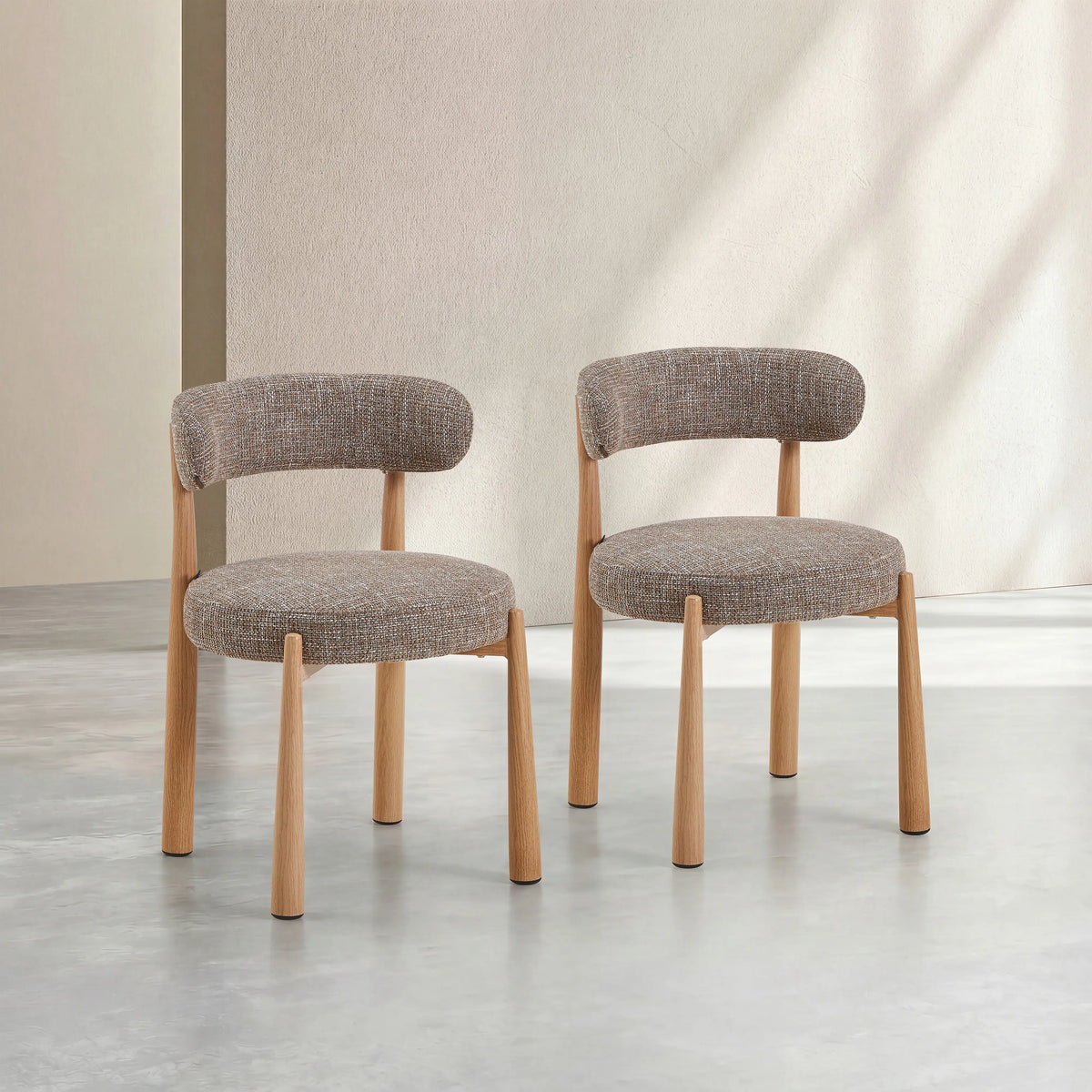 BRYNE - Set of 2 Oak Dining Chairs