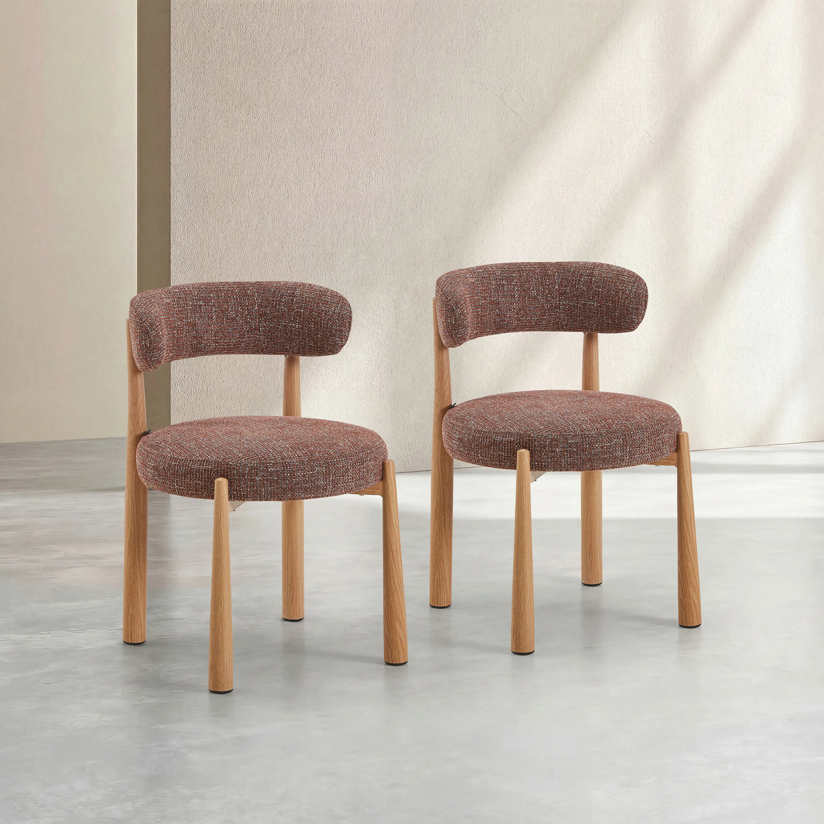 BRYNE - Set of 2 Oak Dining Chairs