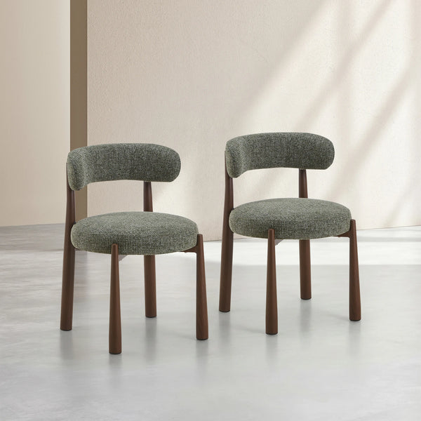 BRYNE - Set of 2 Oak Dining Chairs