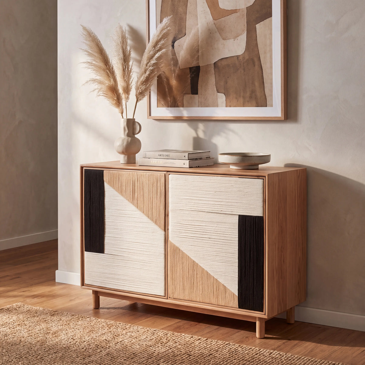 CALEN - Wood & Cotton 2 Door Sideboard