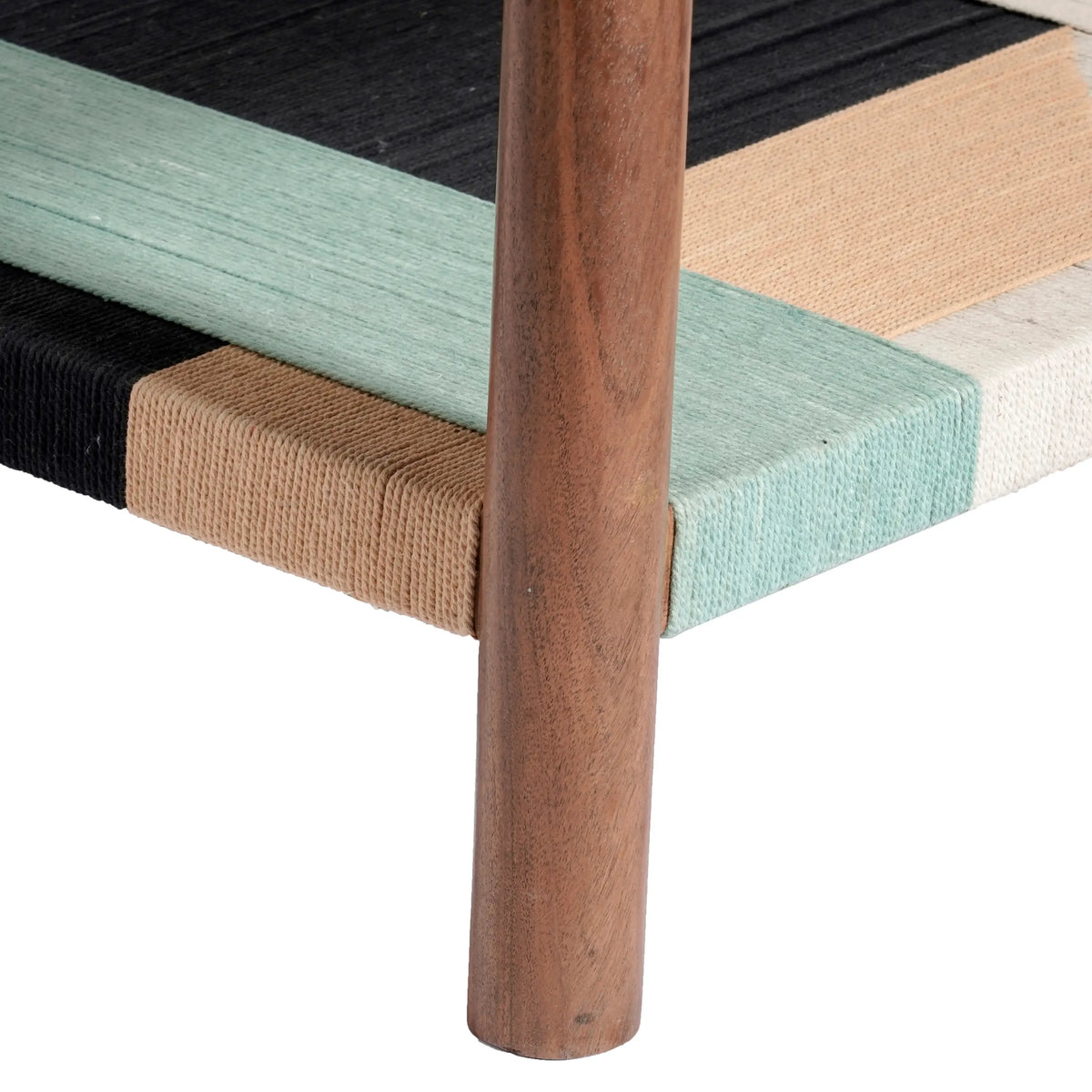 CALEN - Glass & Wood Rectangular Coffee Table