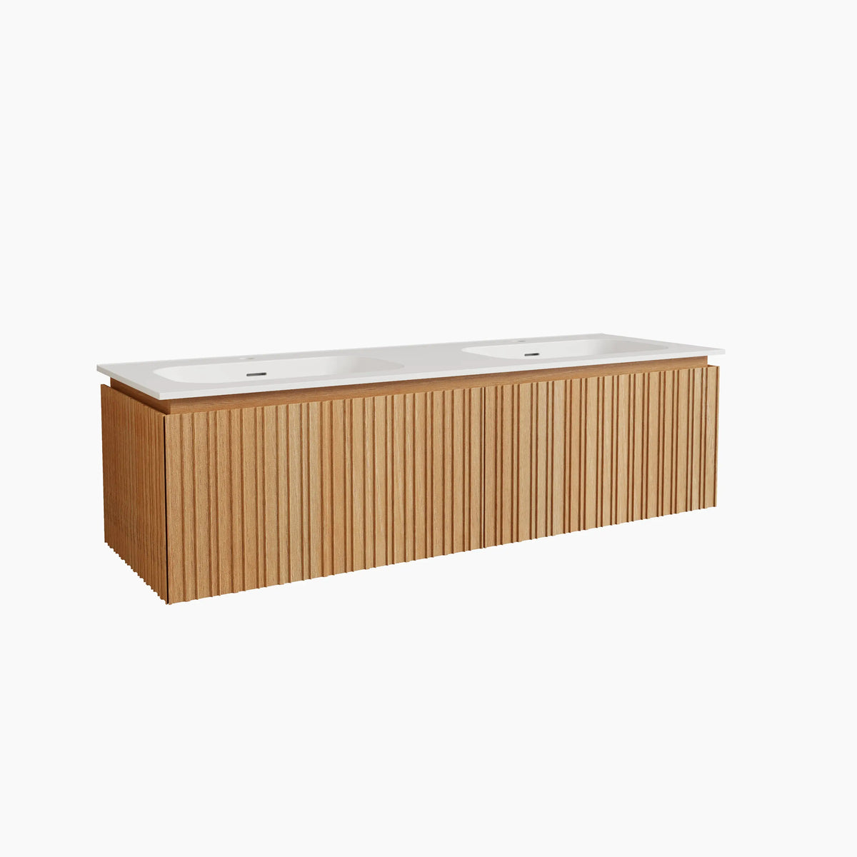 CALISTA - Ash Double-sink Bathroom Cabinet - 140 cm