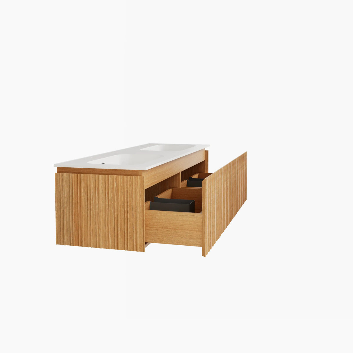 CALISTA - Ash Double-sink Bathroom Cabinet - 140 cm