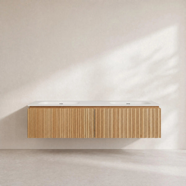 CALISTA - Ash Double-sink Bathroom Cabinet - 160 cm