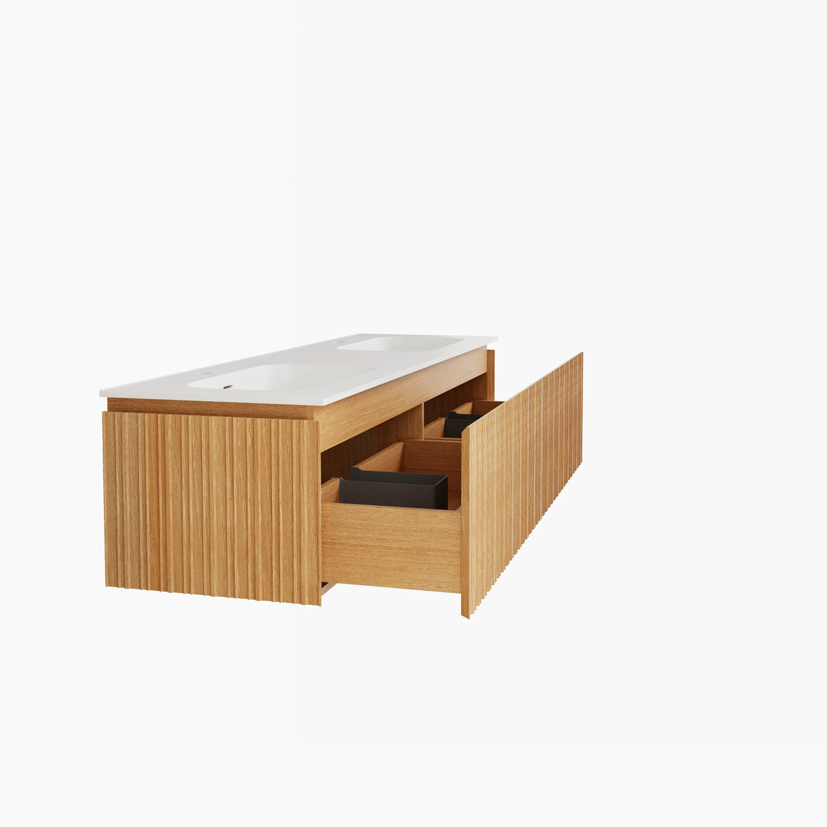 CALISTA - Ash Double-sink Bathroom Cabinet - 160 cm