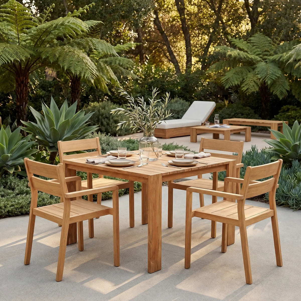 CALVIA - Teak Square Outdoor Dining Table