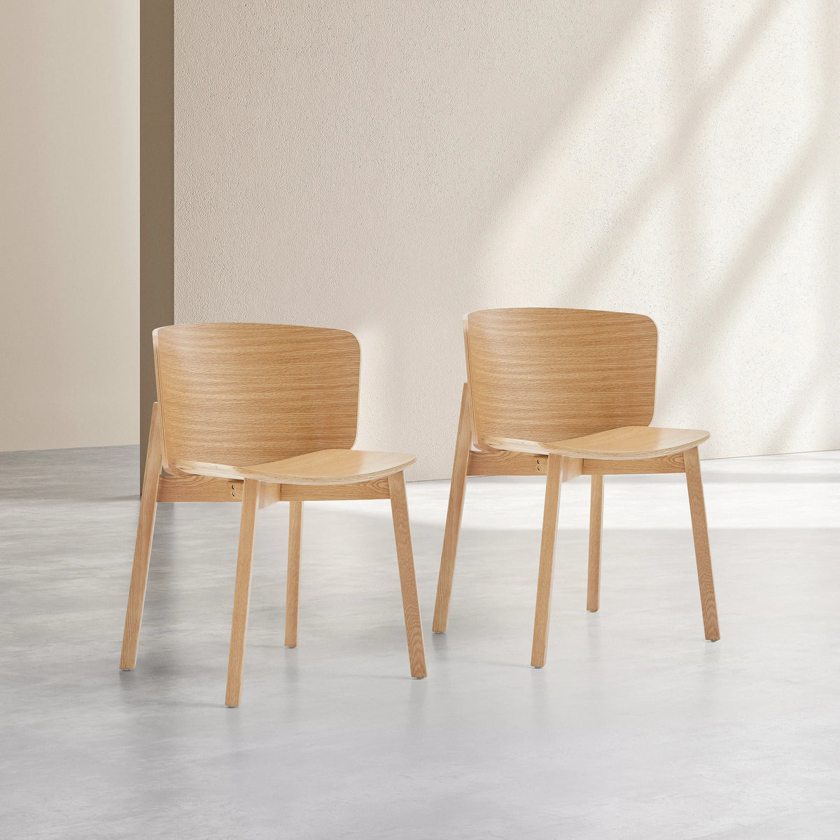 CAMILA - Set of 2 Oak Dining Chairs