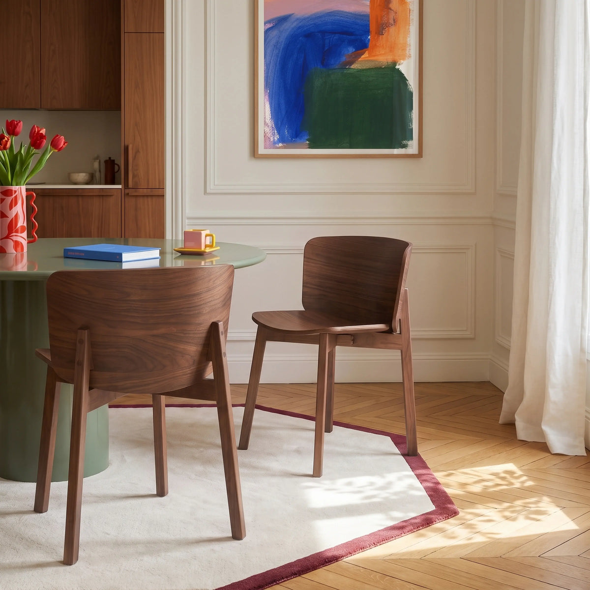 CAMILA - Set of 2 Oak Dining Chairs