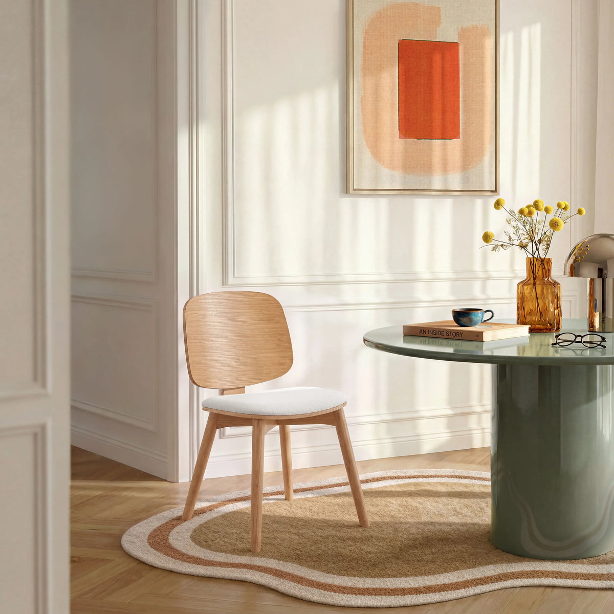 CASSANDRE - Set of 2 Oak Dining Chairs