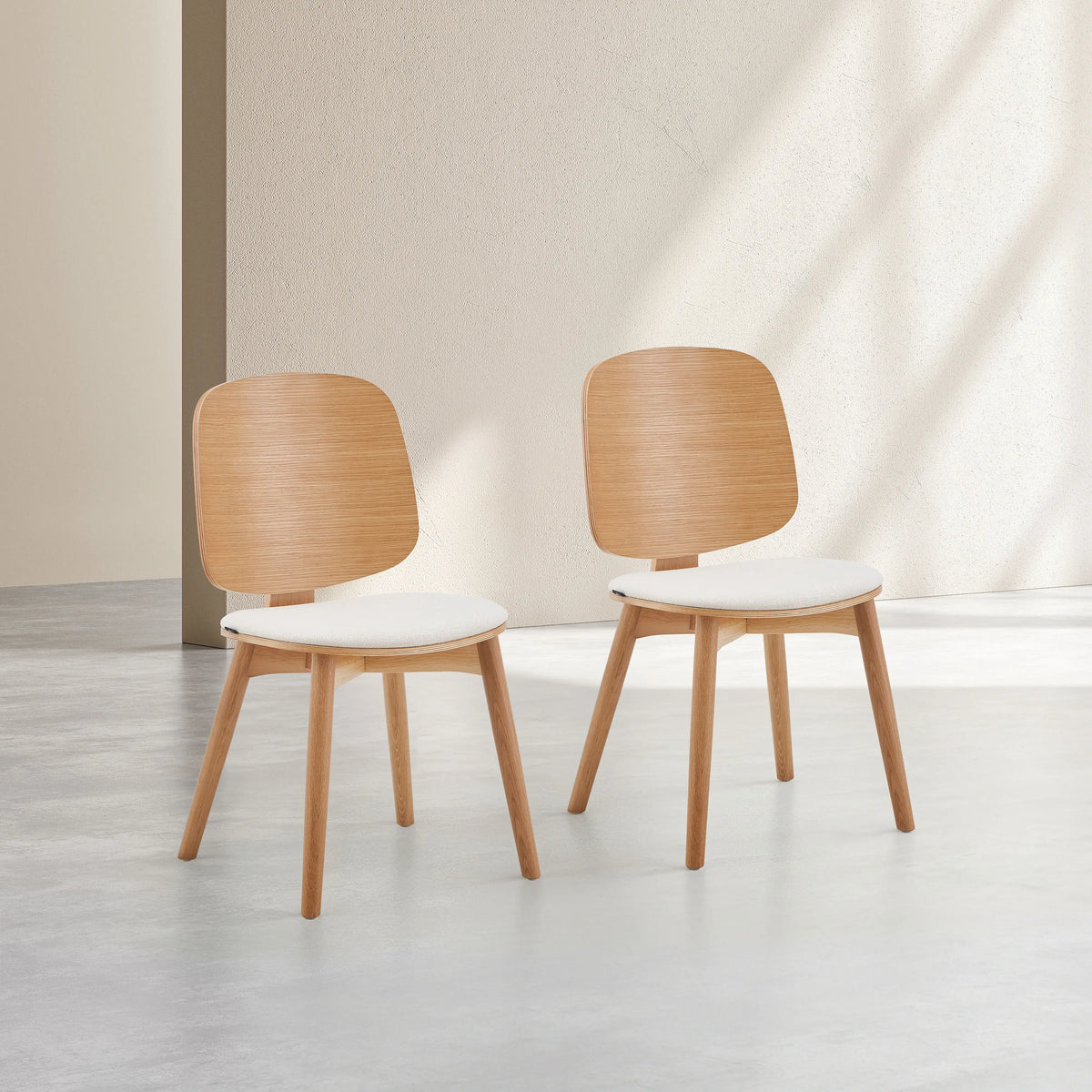 CASSANDRE - Set of 2 Oak Dining Chairs