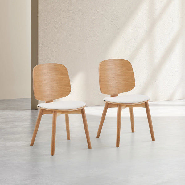 CASSANDRE - Set of 2 Oak Dining Chairs