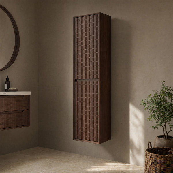 CASSIAN - Walnut 2 Door Bathroom Cabinet