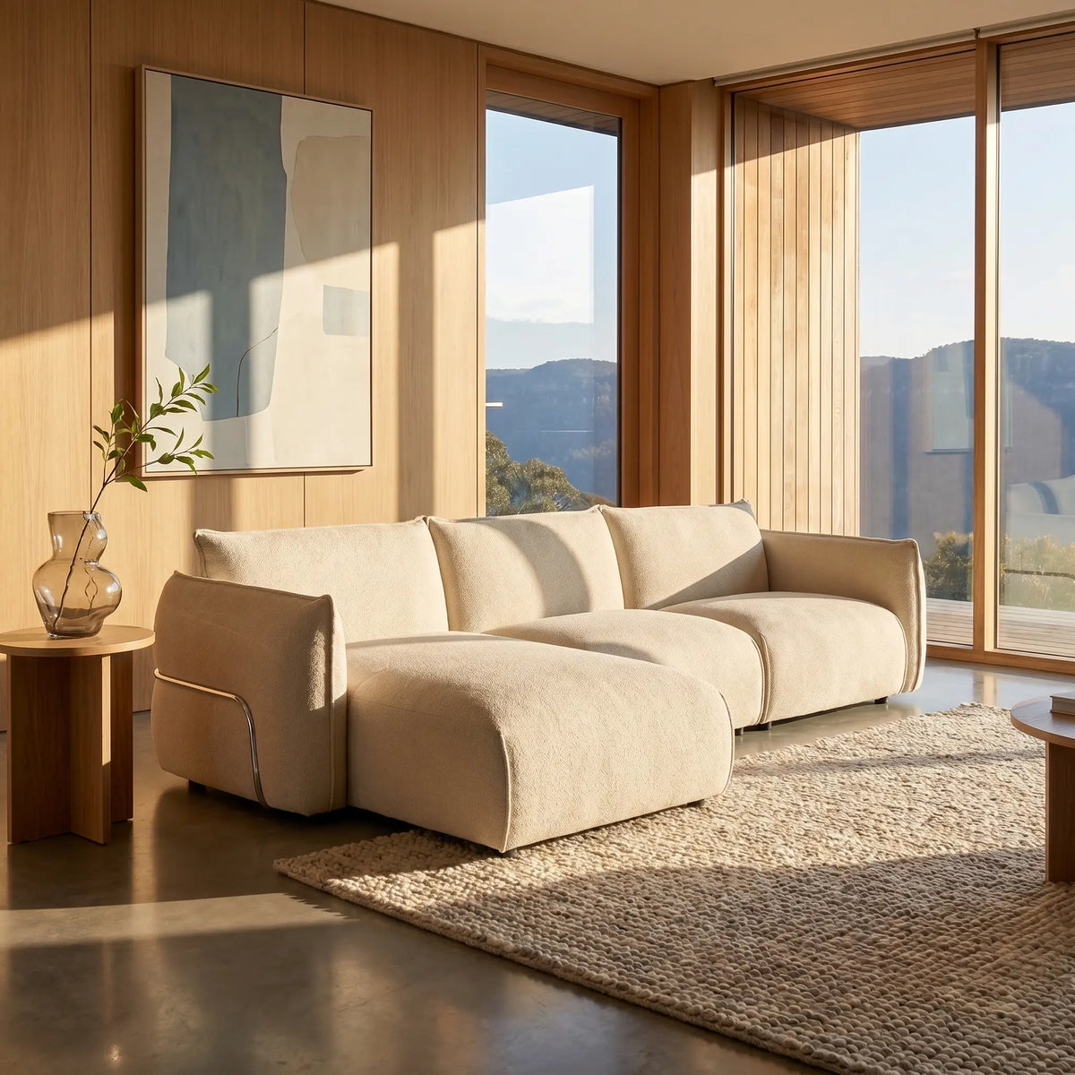 CELESTE - Fabric Left-hand Chaise Sofa