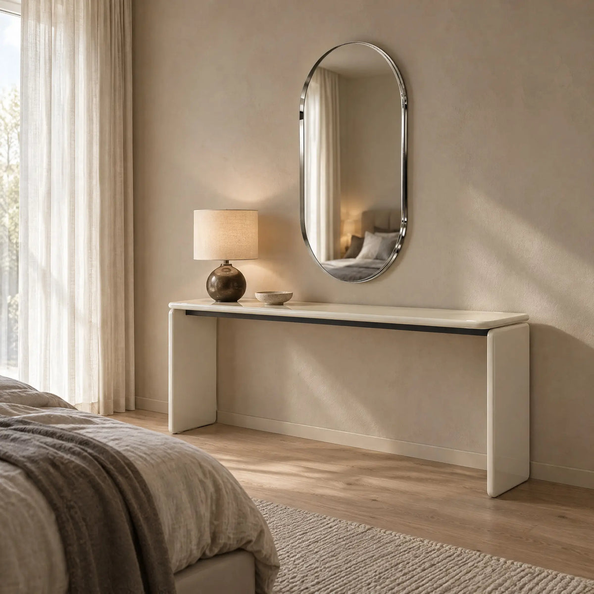 COTTI - Stainless Steel Oval Mirror - 50 x 90 cm