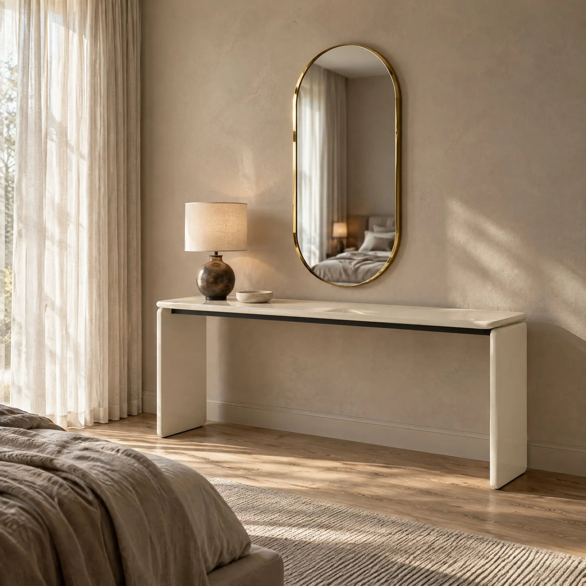 COTTI - Stainless Steel Oval Mirror - 50 x 90 cm