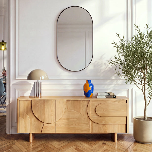 COTTI - Stainless Steel Oval Mirror - 50 x 90 cm