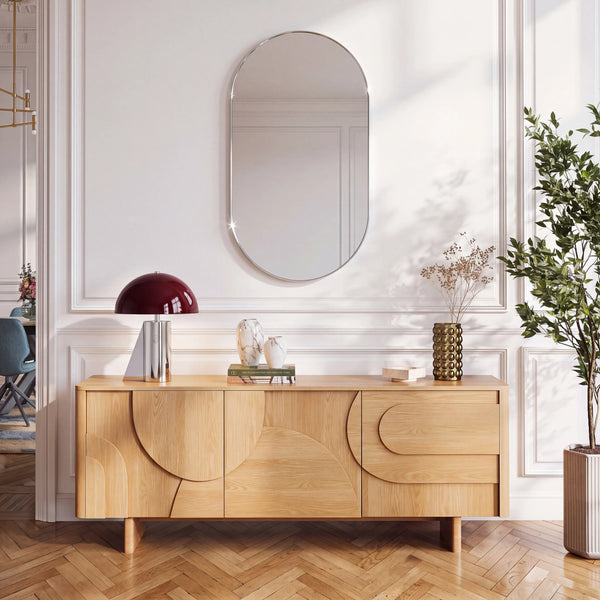 COTTI - Stainless Steel Oval Mirror - 50 x 90 cm