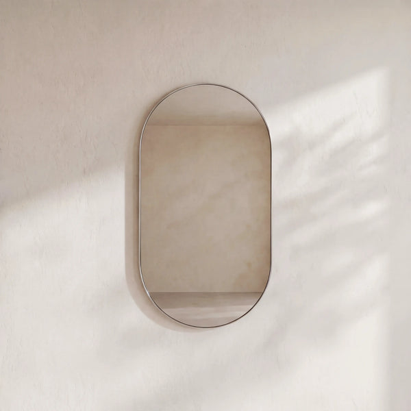 COTTI - Stainless Steel Oval Mirror - 50 x 90 cm