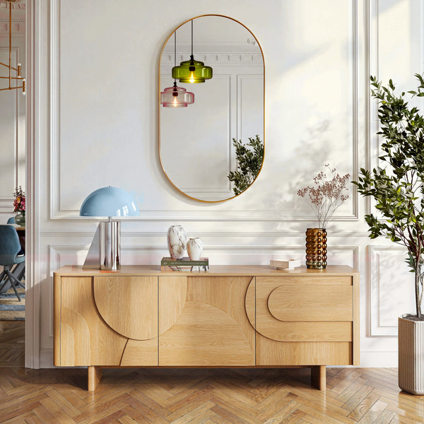 COTTI - Stainless Steel Oval Mirror - 50 x 90 cm