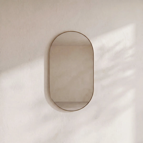 COTTI - Stainless Steel Oval Mirror - 50 x 90 cm