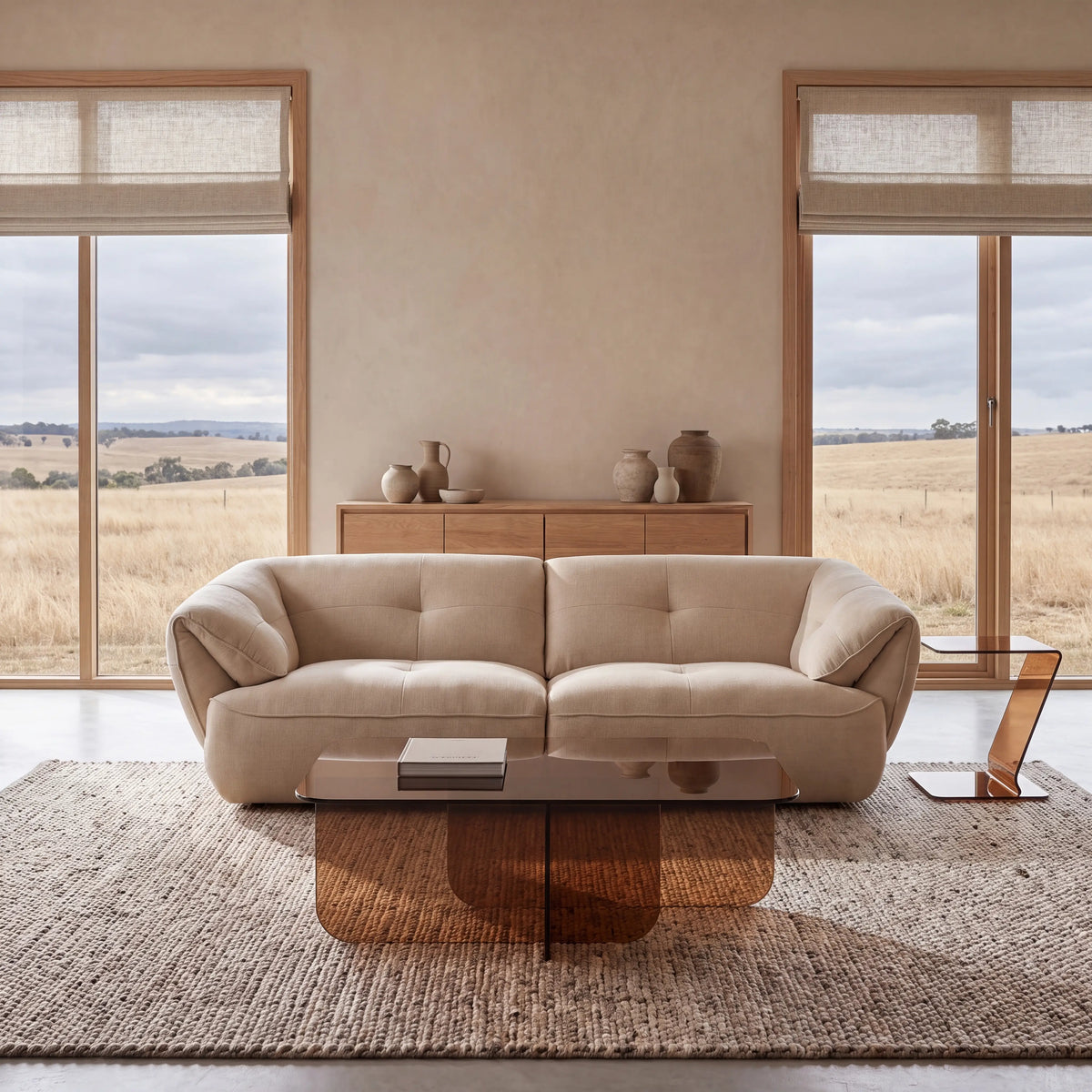 CYRIEL - Fabric 3 Seater Sofa