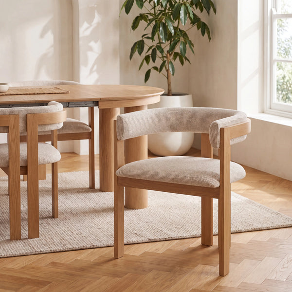 DALYA - Fabric & Oak Armchair